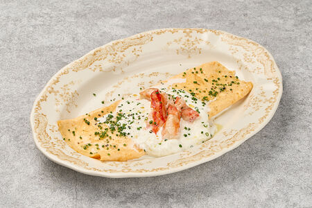 Омлет с крабом и страчателлой