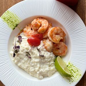 Ризотто с тигровыми креветками