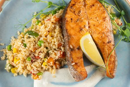 Семга на гриле 