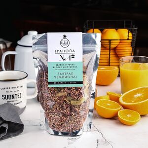 Гранола №4 Зеленая Гречка, Яблоко и Клубника