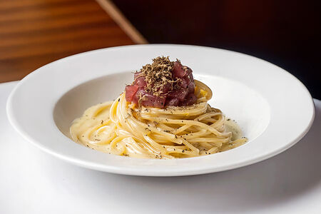 Лимонная паста с тунцом и трюфелем