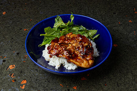 Цыпленок в соусе терияки с рисом