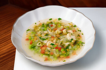 Минестроне с цукини и цветной капустой