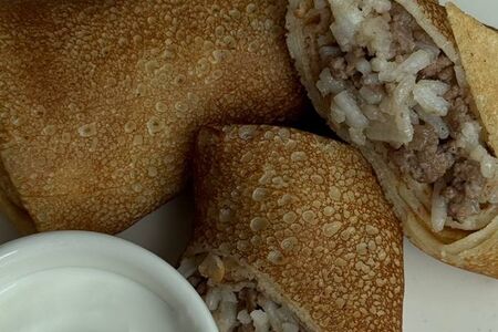 Блинчики с мясом и рисом