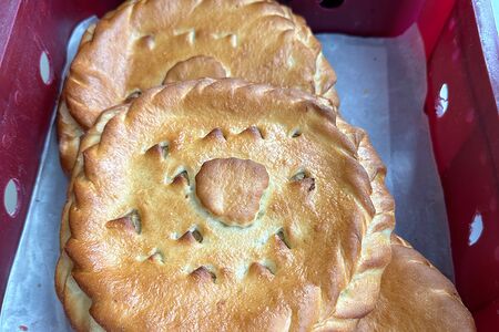 Пирог Картофель и грибы шампиньоны на дрожжевом тесте 