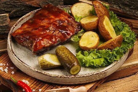 Рёбра с картофелем