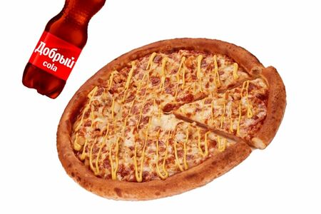 Сырный цыпленок и добрый кола 0,5л