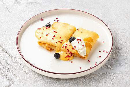 Блинчики с юдзу и кремом маскарпоне