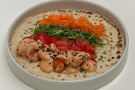 Флэтбред с креветками