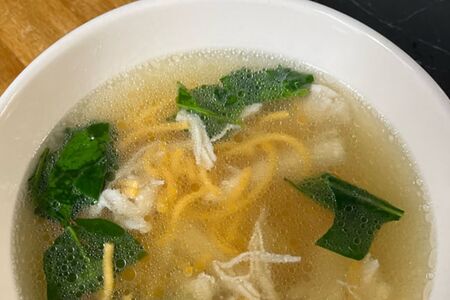 Куриный суп, спагетти