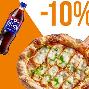 Пицца Сальсичча 23 см и Evervess Кола 500