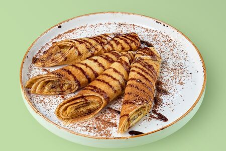 Блины с бананом и шоколадом