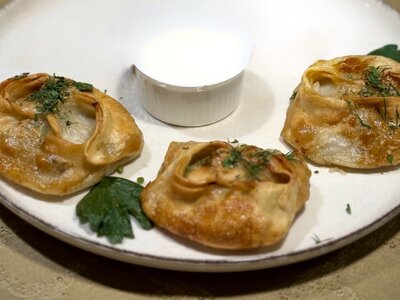 Манты с бараниной жареные