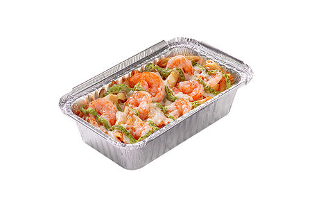 Паста с креветками и песто