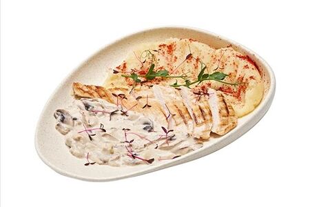 Курица с грибами в сливочном соусе