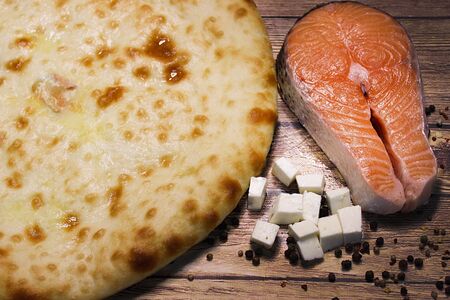 Осетинский пирог с семгой и сыром