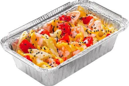 Паста с креветками и томатами