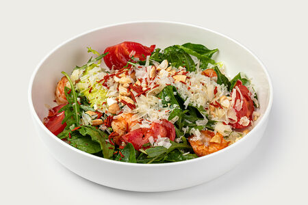 Зелёный салат с креветками