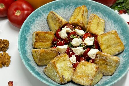 Салат с хрустящими баклажанами