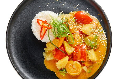 Креветки в соусе карри