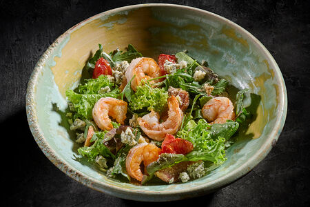 Креветки, инжир, горгонзола 