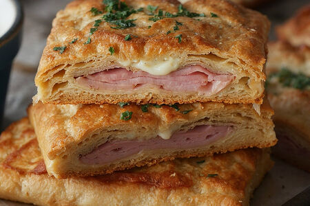 Слойки с ветчиной и сыром