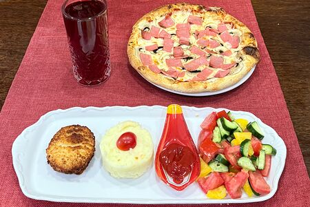 Комбо-обед №1 пицца с ветчиной 