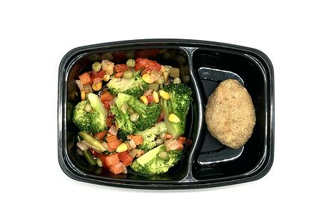 Котлета Гречаники и овощи на пару