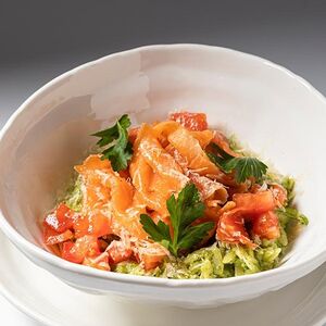 Паста орзо с форелью