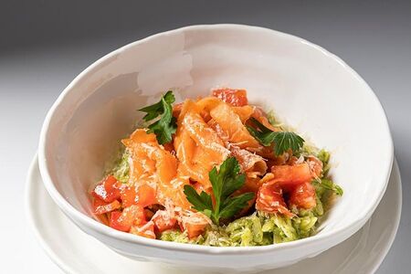 Паста орзо с форелью