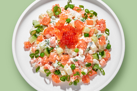 Оливье с лососем