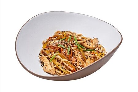 Лапша удон с курицей