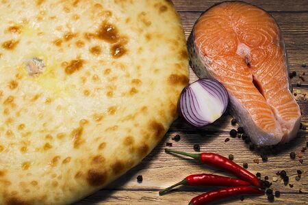 Осетинский пирог с семгой