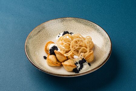 Пельмени с щукой жареные