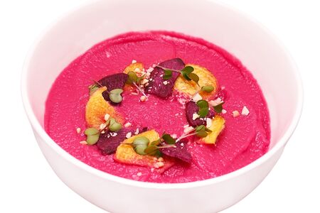 Крем из цветной капусты с чипсами батата