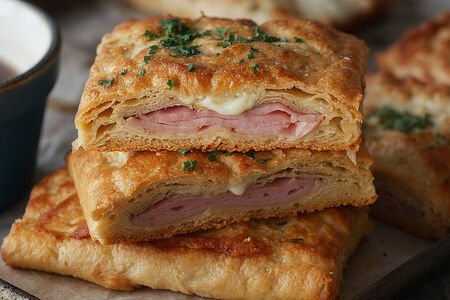 Пирог с ветчиной и сыром