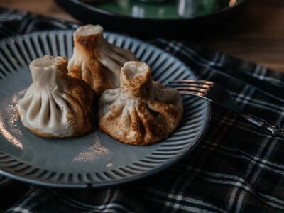 Жареные хинкали с мясом