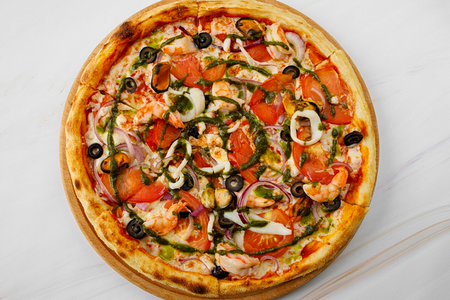 Пицца с морепродуктами