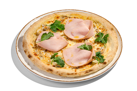 Пицца с ветчиной и грибами