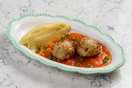 Ежики из индейки с пюре