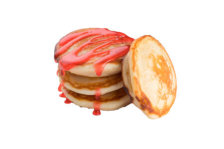 Оладушки с клубничным топингом