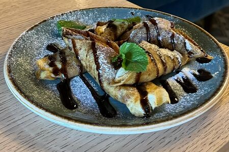 Блинчики с бананом и шоколадом