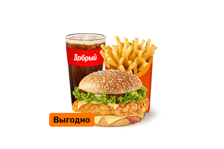 Биг Чикен бургер Чатни Большой Комбо