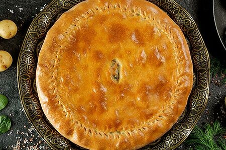 Русский пирог с семгой и шпинатом