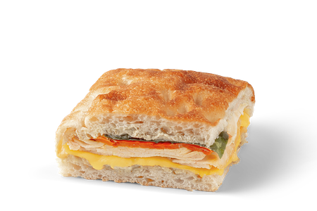 Фокачча с курицей и печеным перцем