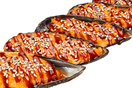 Мидии под спайси соусом