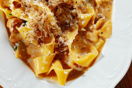 Папарделле с белыми грибами и трюфелем