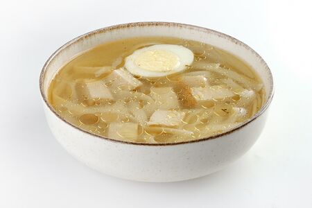 Лапша с индейкой и яйцом  
