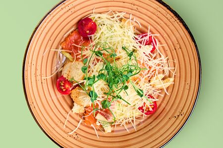  Салат Цезарь с сёмгой