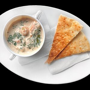 Суп сливочный с лососем